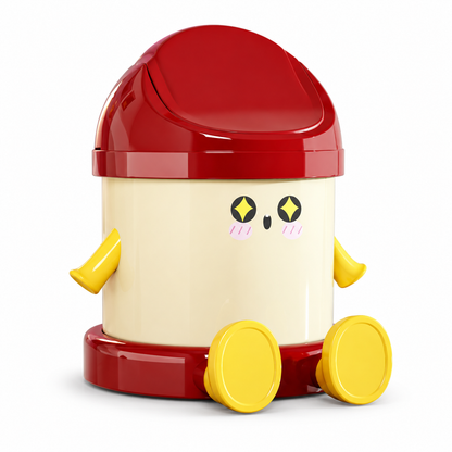 Mini cute desktop trash can for home use, dining table, office, bedroom, dormitory, small size with lid, coffee table storage bucket