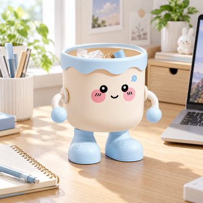 Cute desktop trash can, mini high-value desk, dining table, bedroom, bed, small household trash storage box