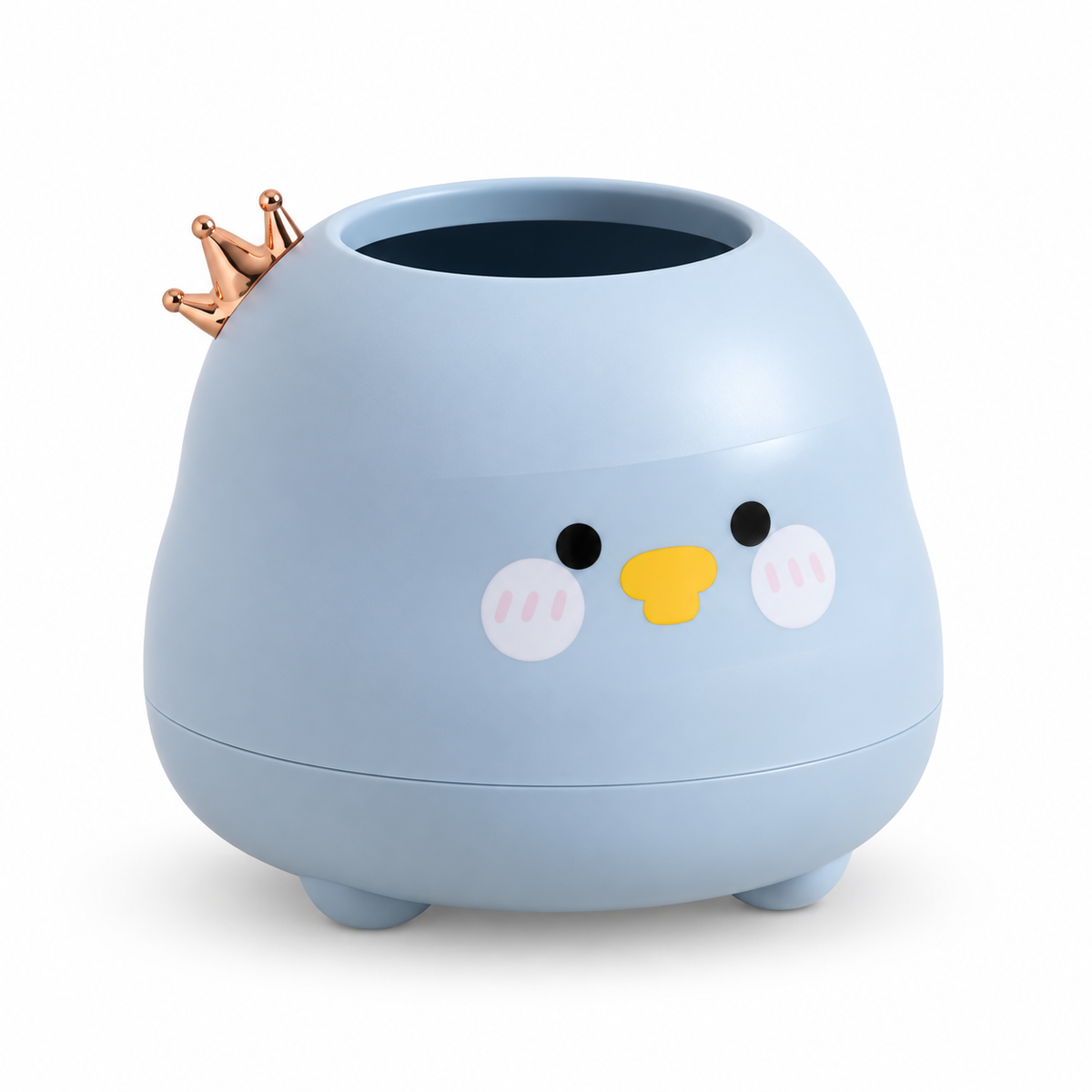 Cute, lidded emotional trash can for home and car use
