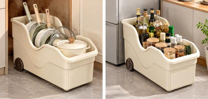 Multifunctional kitchen storage rack with wheels for spice storage