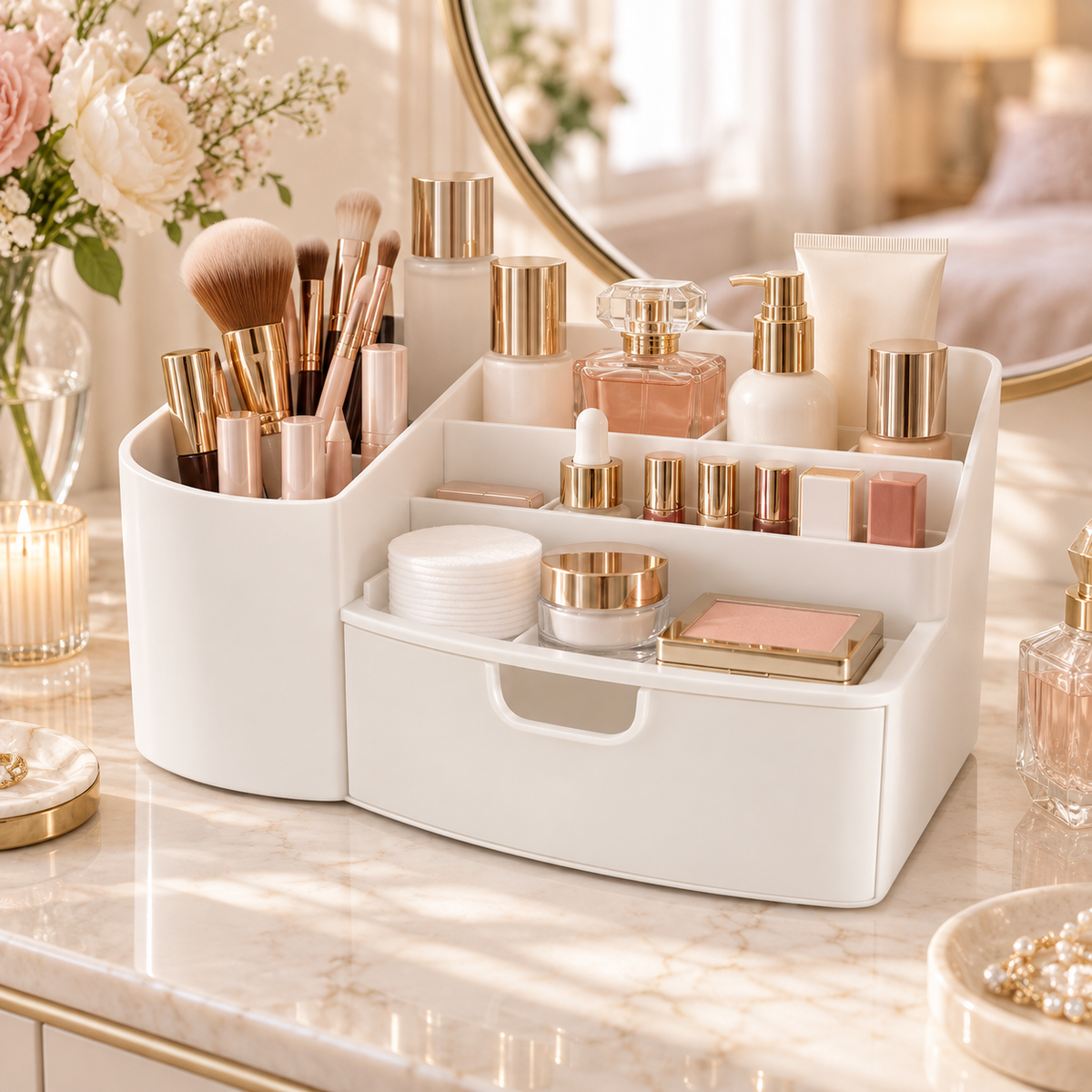 Multifunctional cosmetic storage box